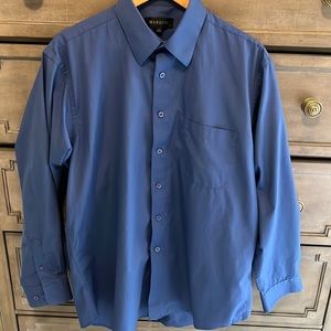 Mens dress shirt by Marquis. Royal blue. Size 16- 34/35